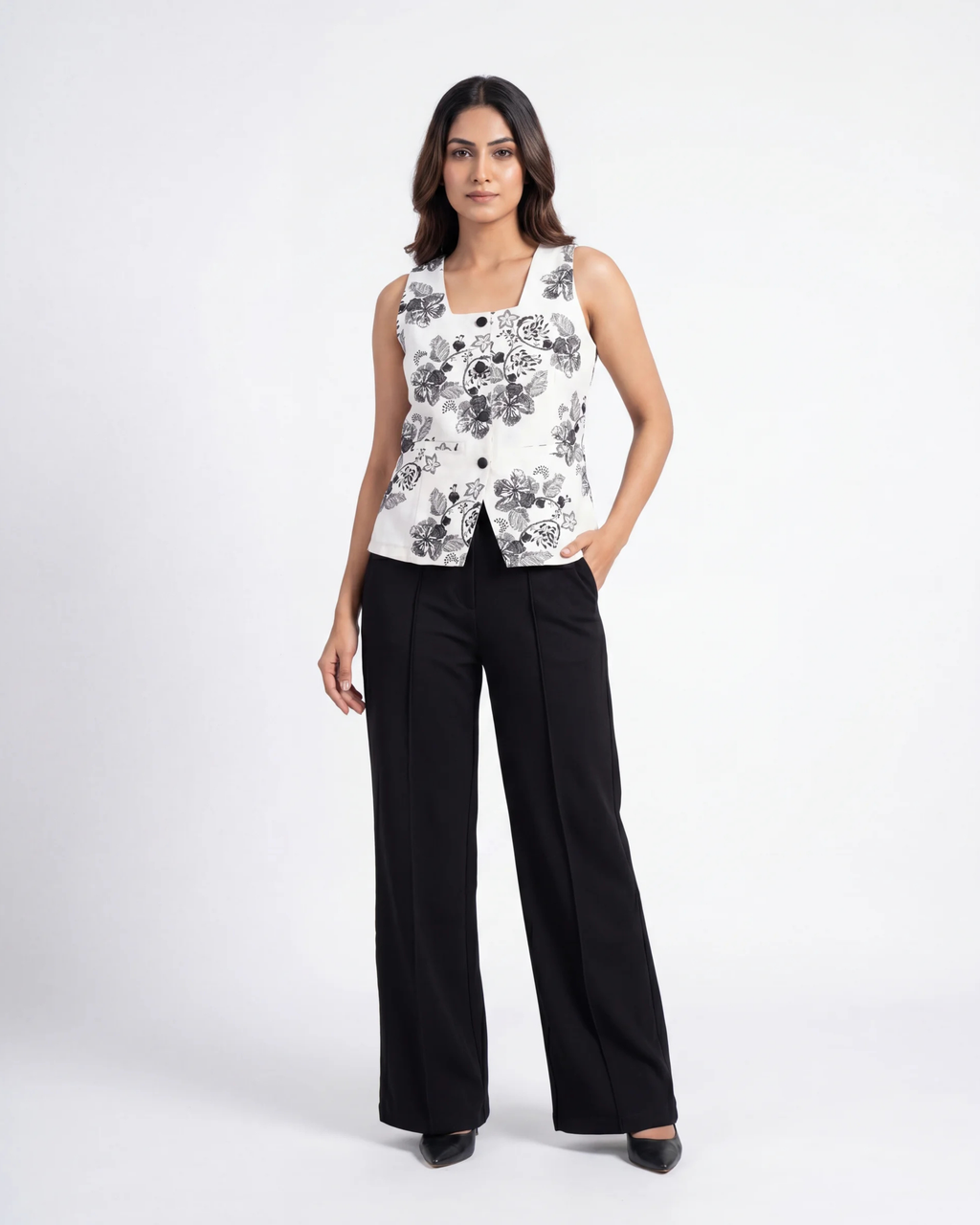 Printed Black and White Cord Set