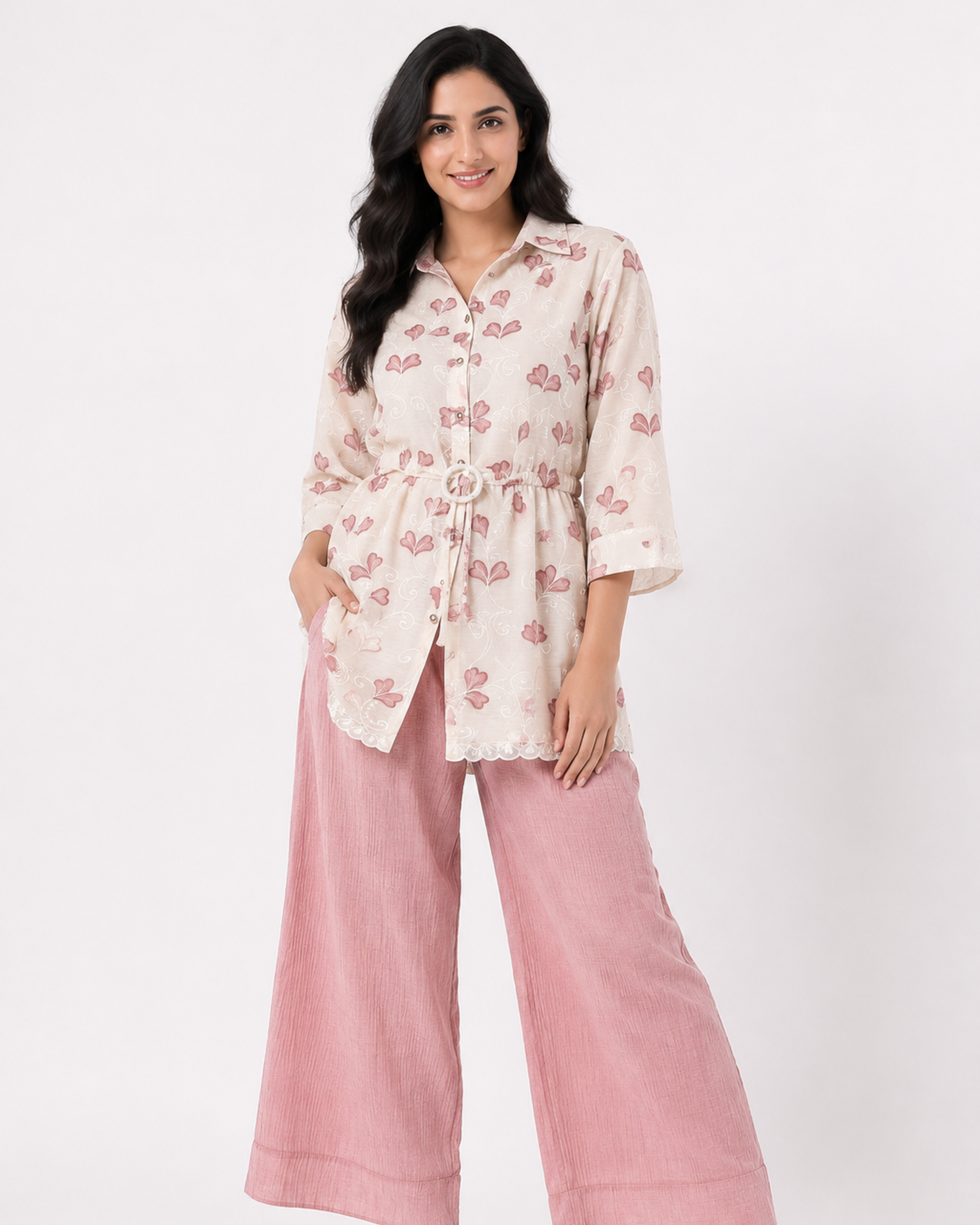 Pink Flower Cord Set