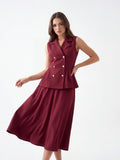 Maroon 2-piece Dress