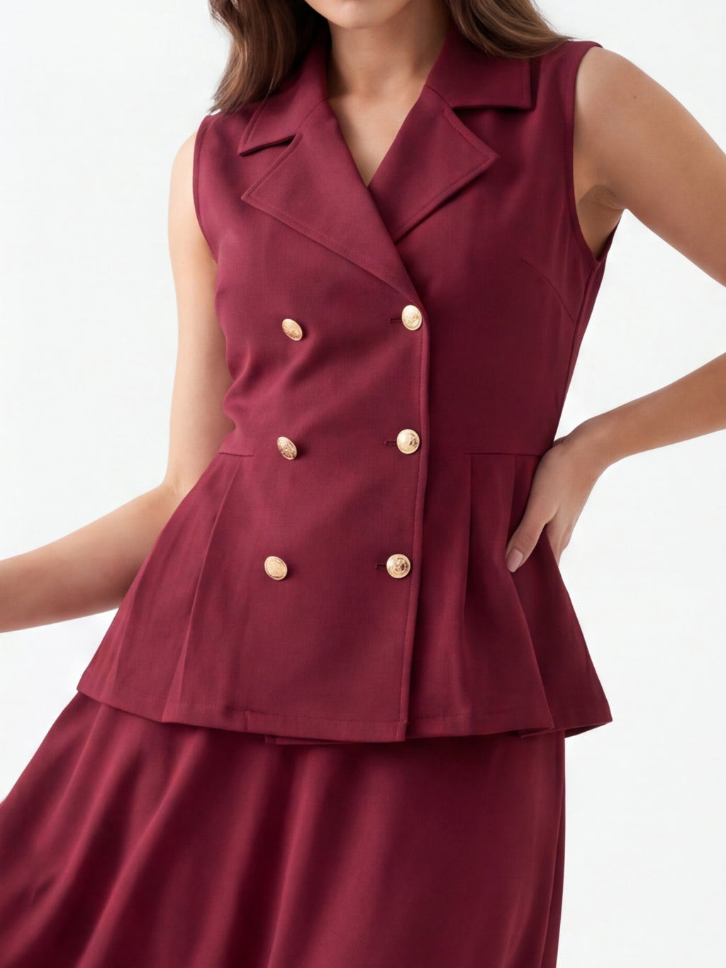 Maroon 2-piece Dress