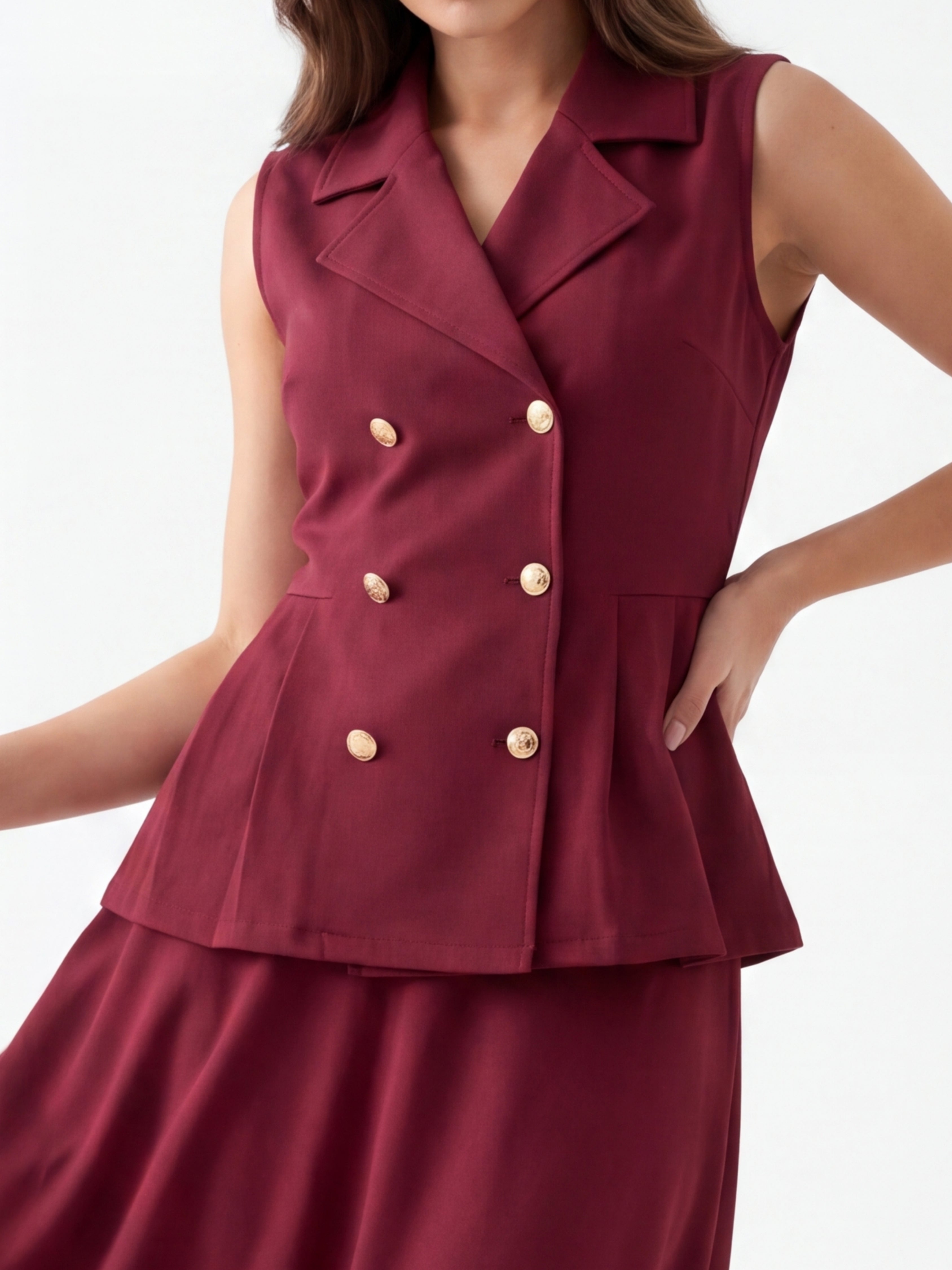 Maroon 2-piece Dress