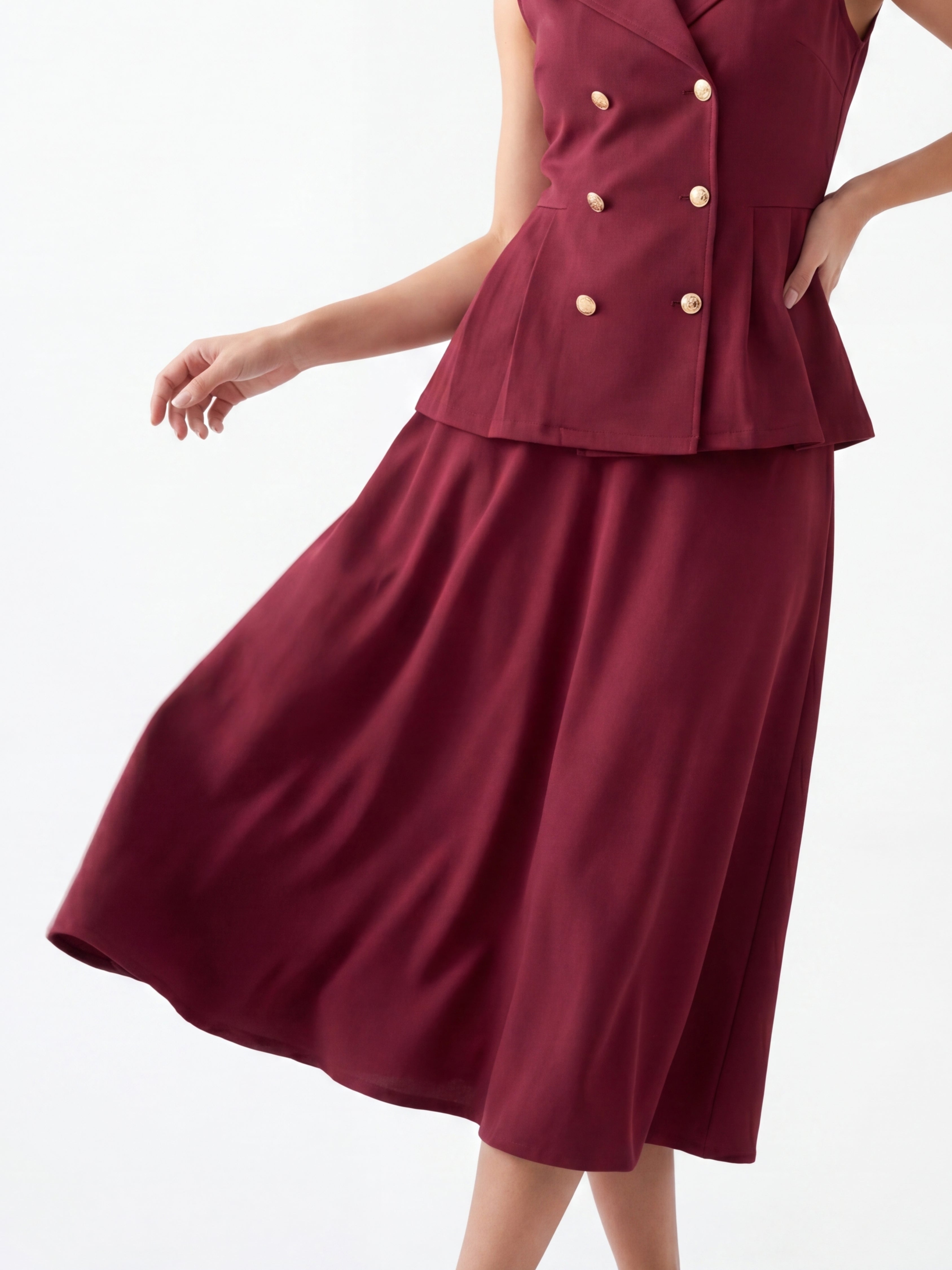 Maroon 2-piece Dress