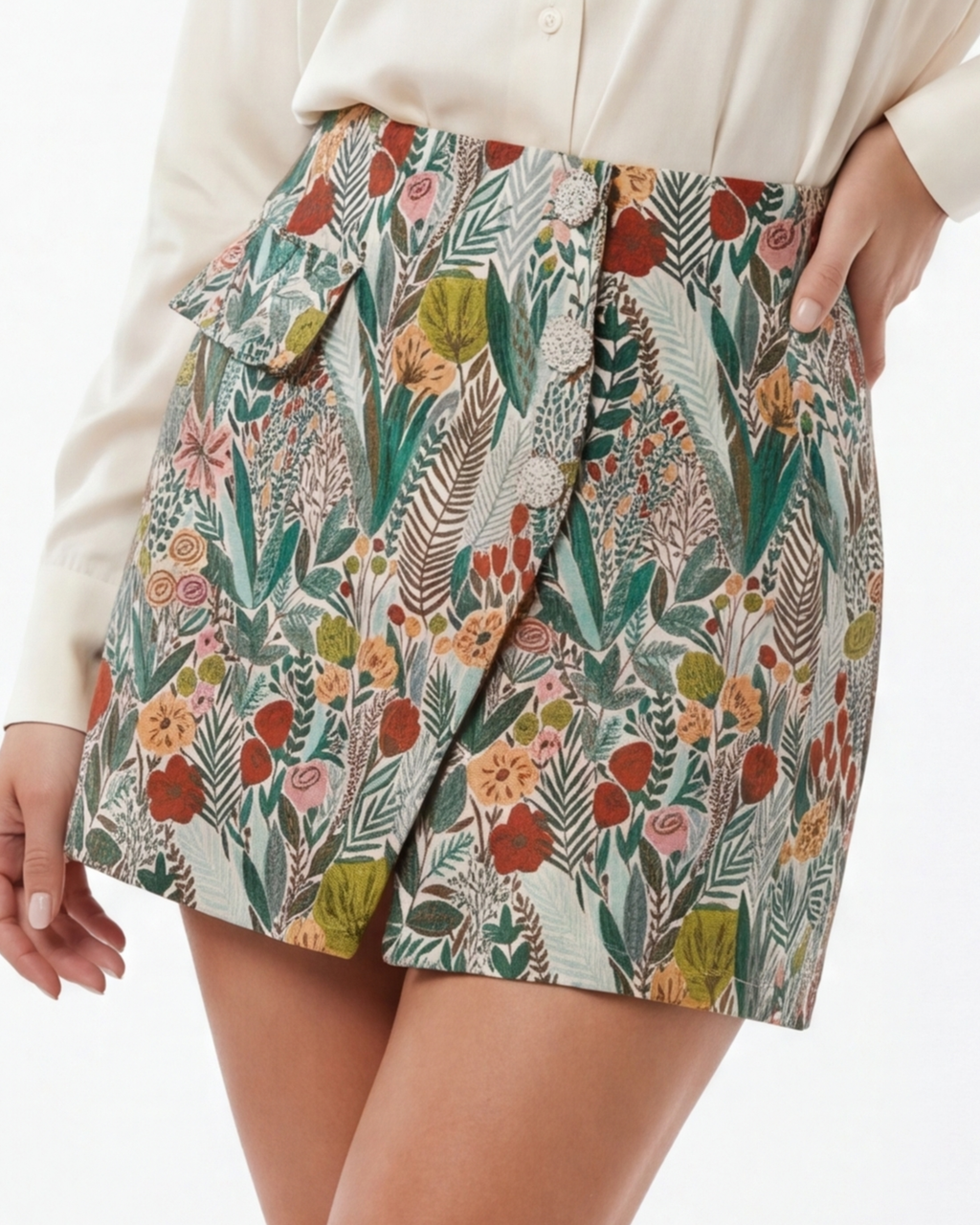 Printed Green Skirt