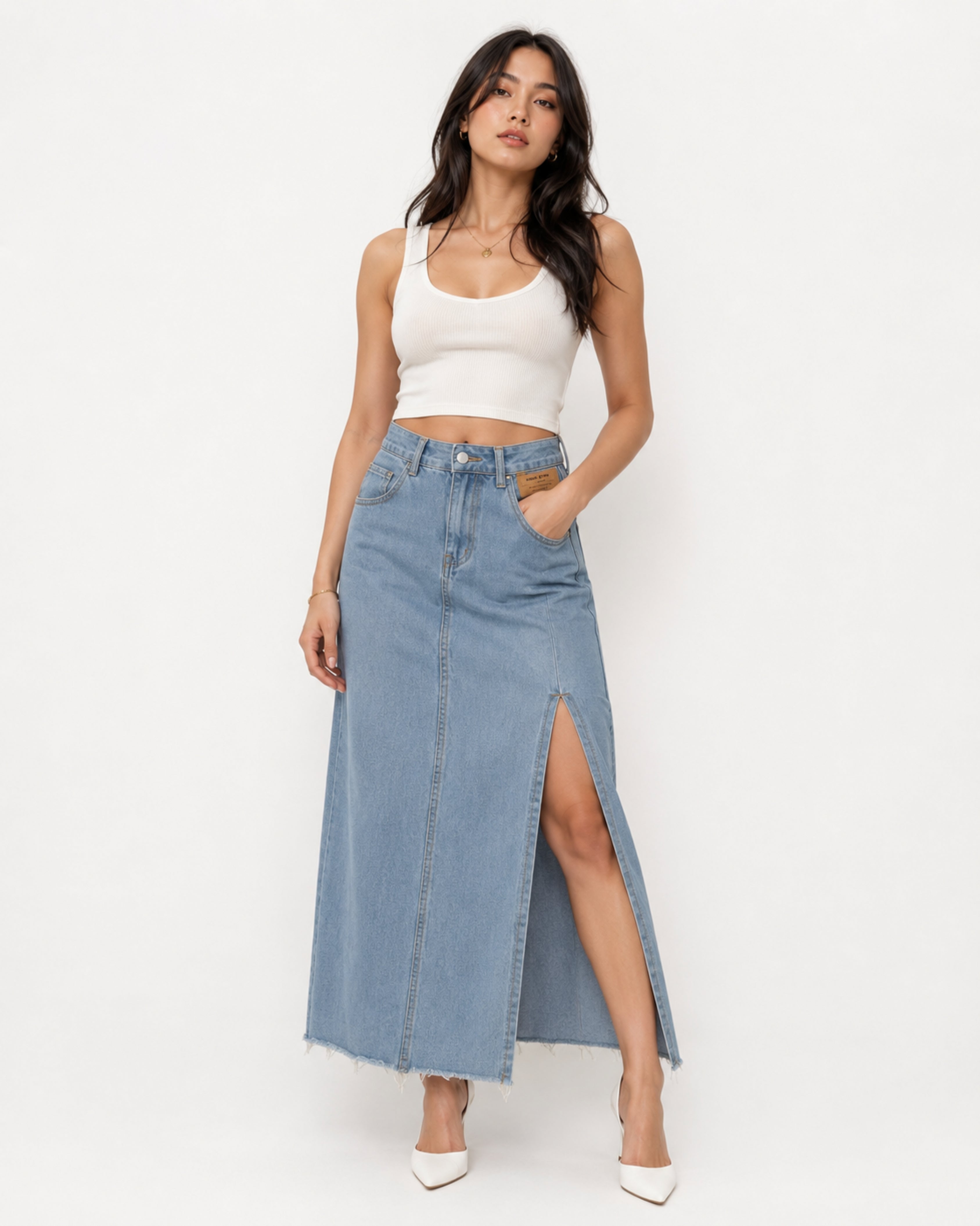 Designer Denim Skirt