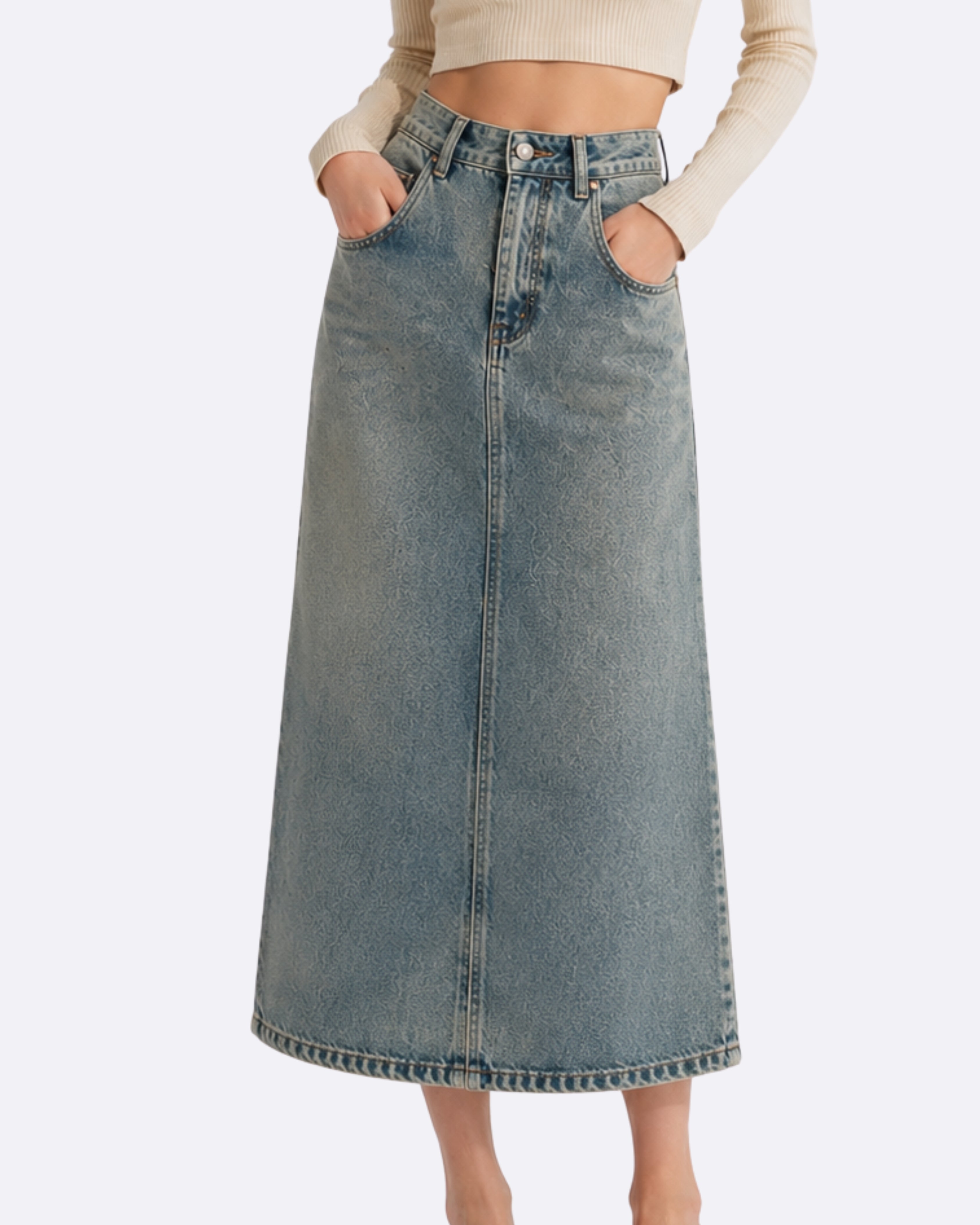 Long Denim Skirt