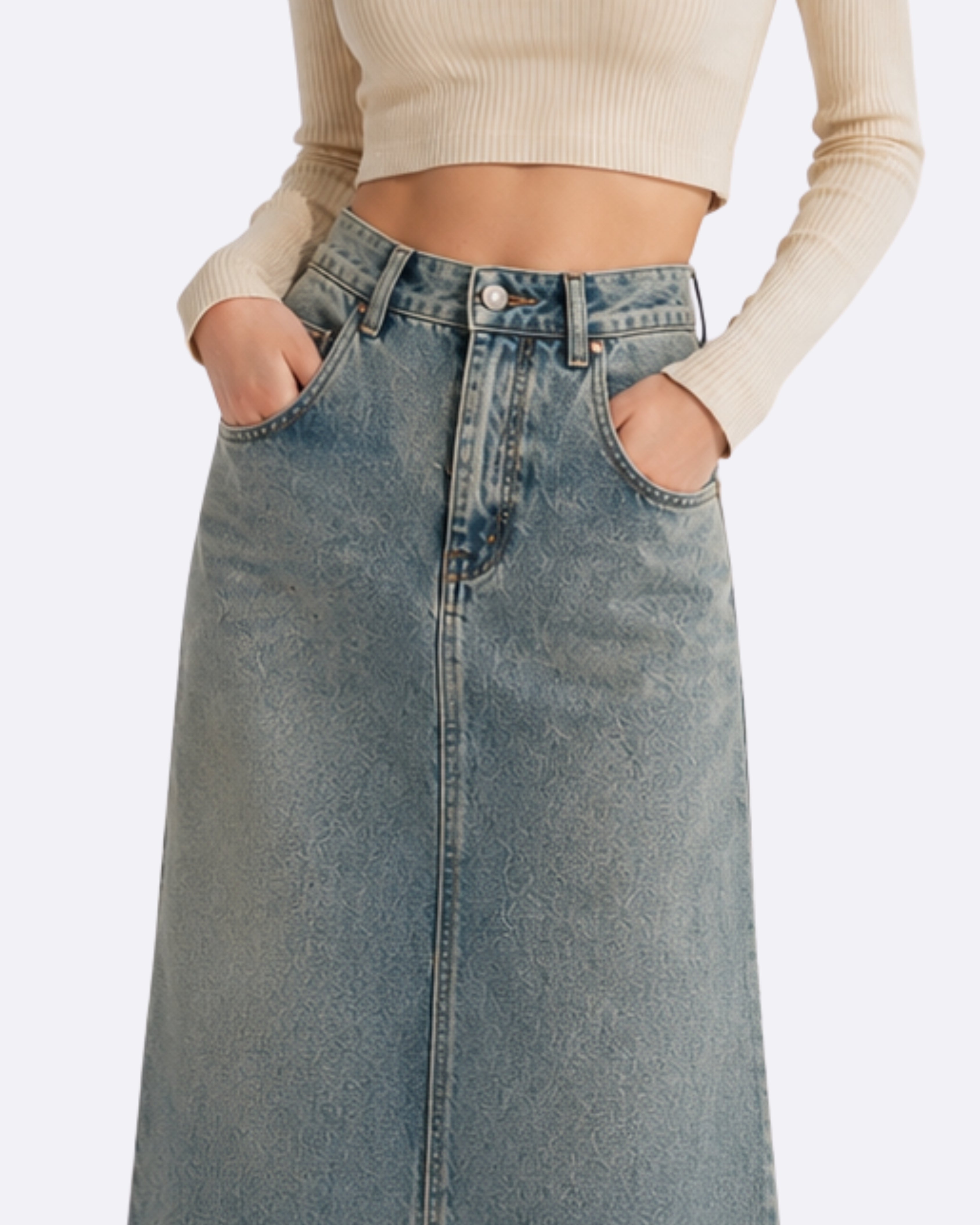 Long Denim Skirt