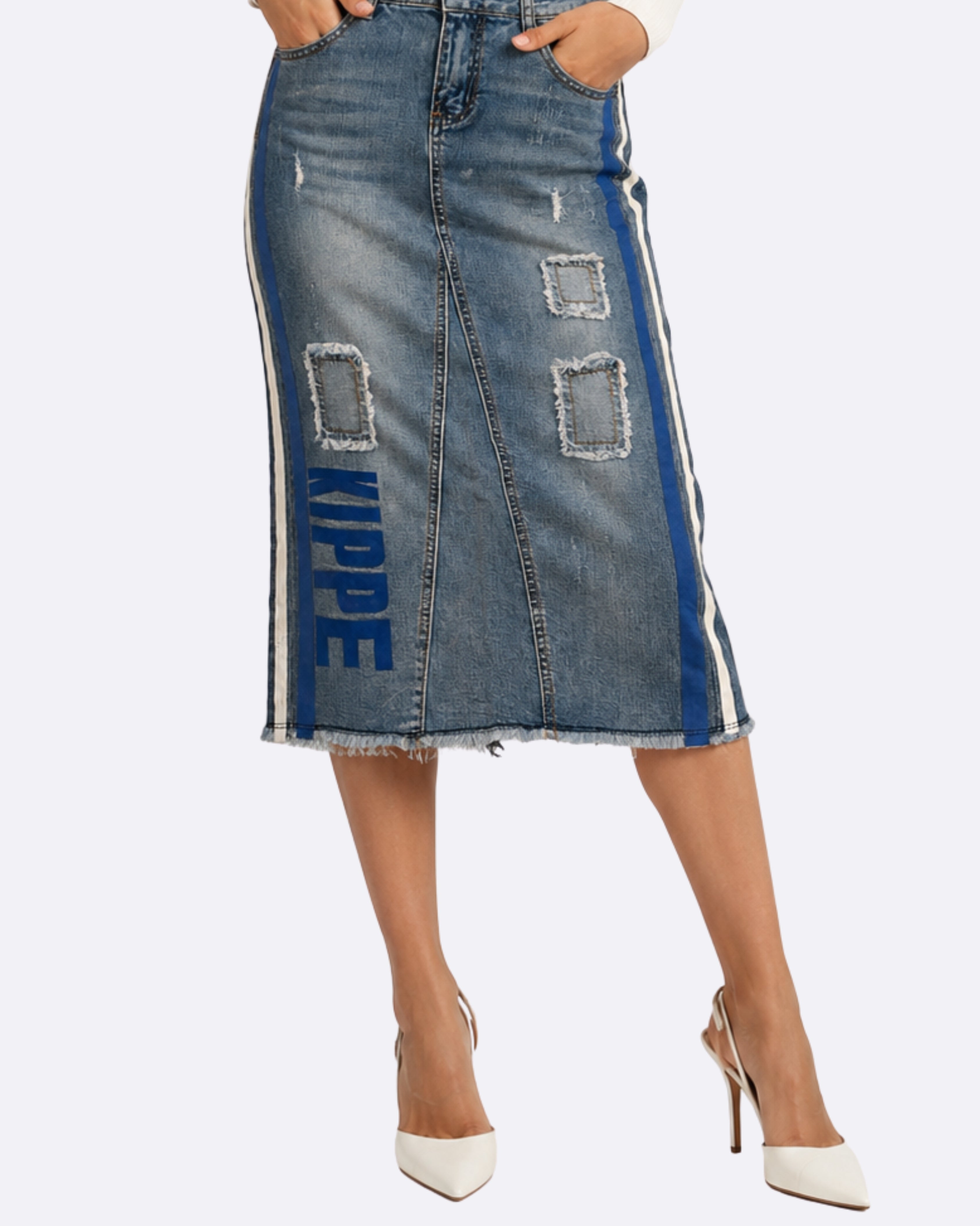 Designer Rugged Denim Skirt