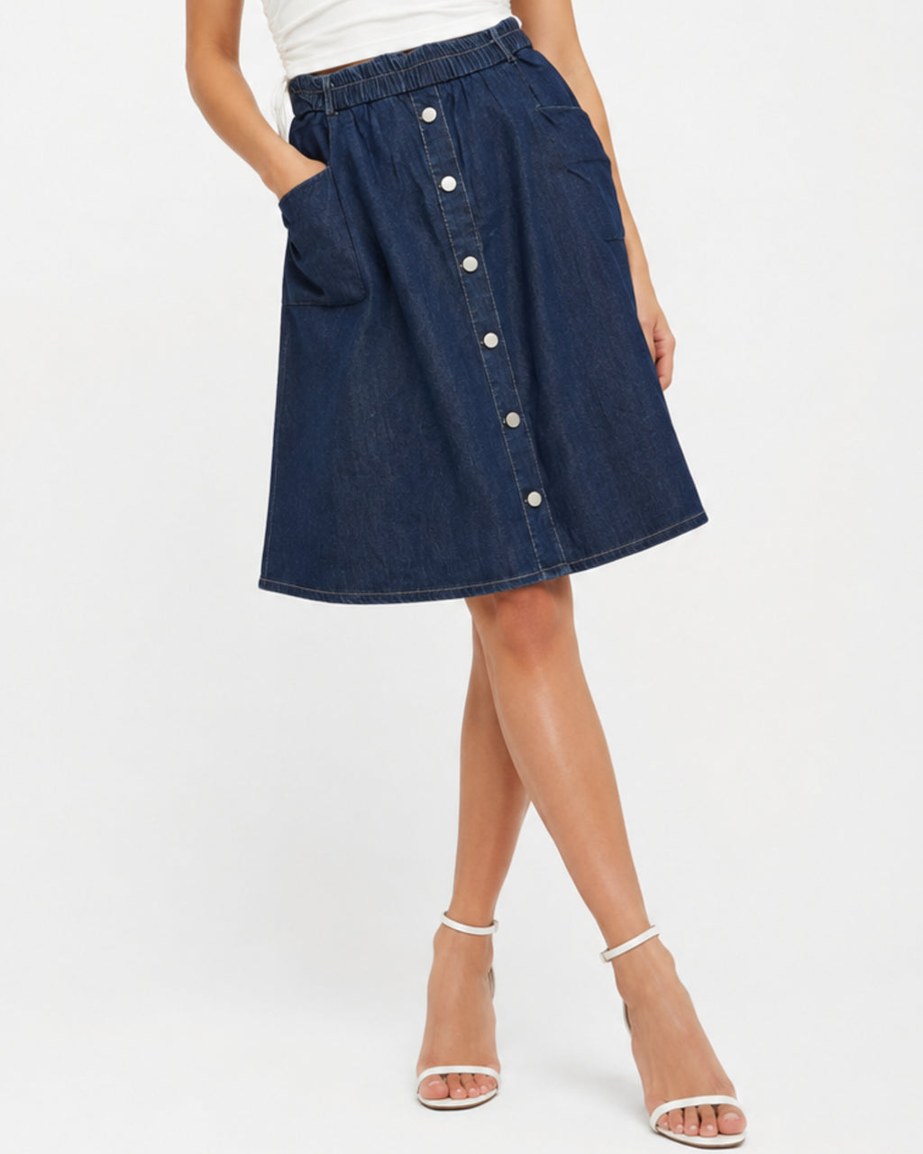 Dark blue Button skirt
