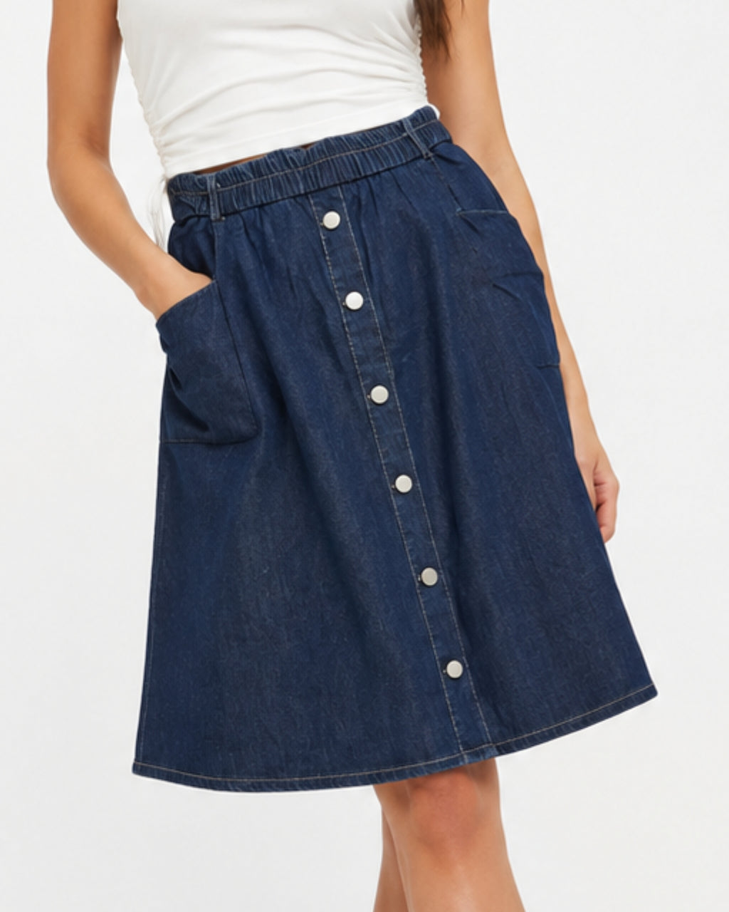 Dark blue Button skirt
