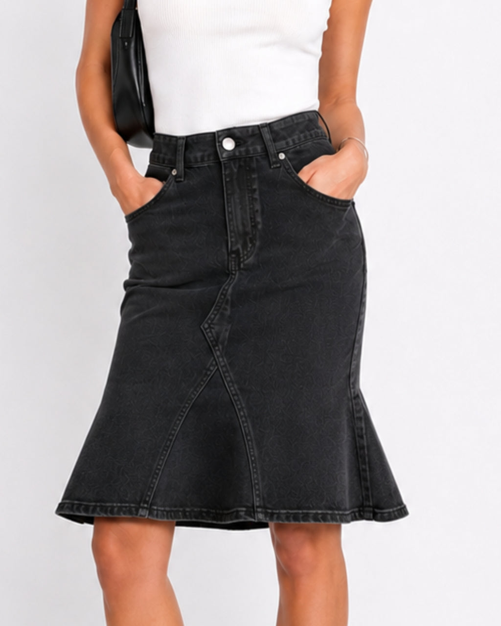 Denim Skirt Black