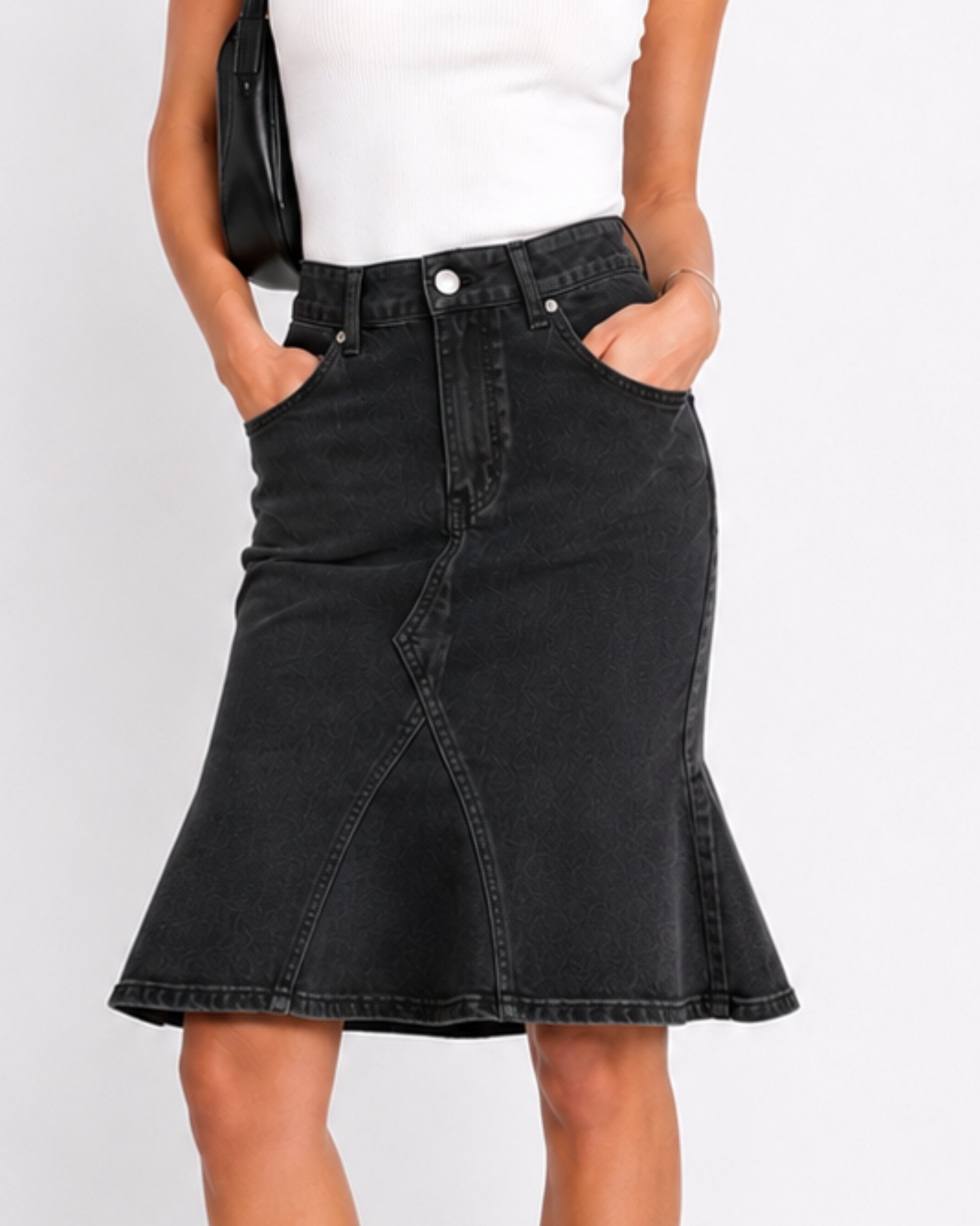 Denim Skirt Black