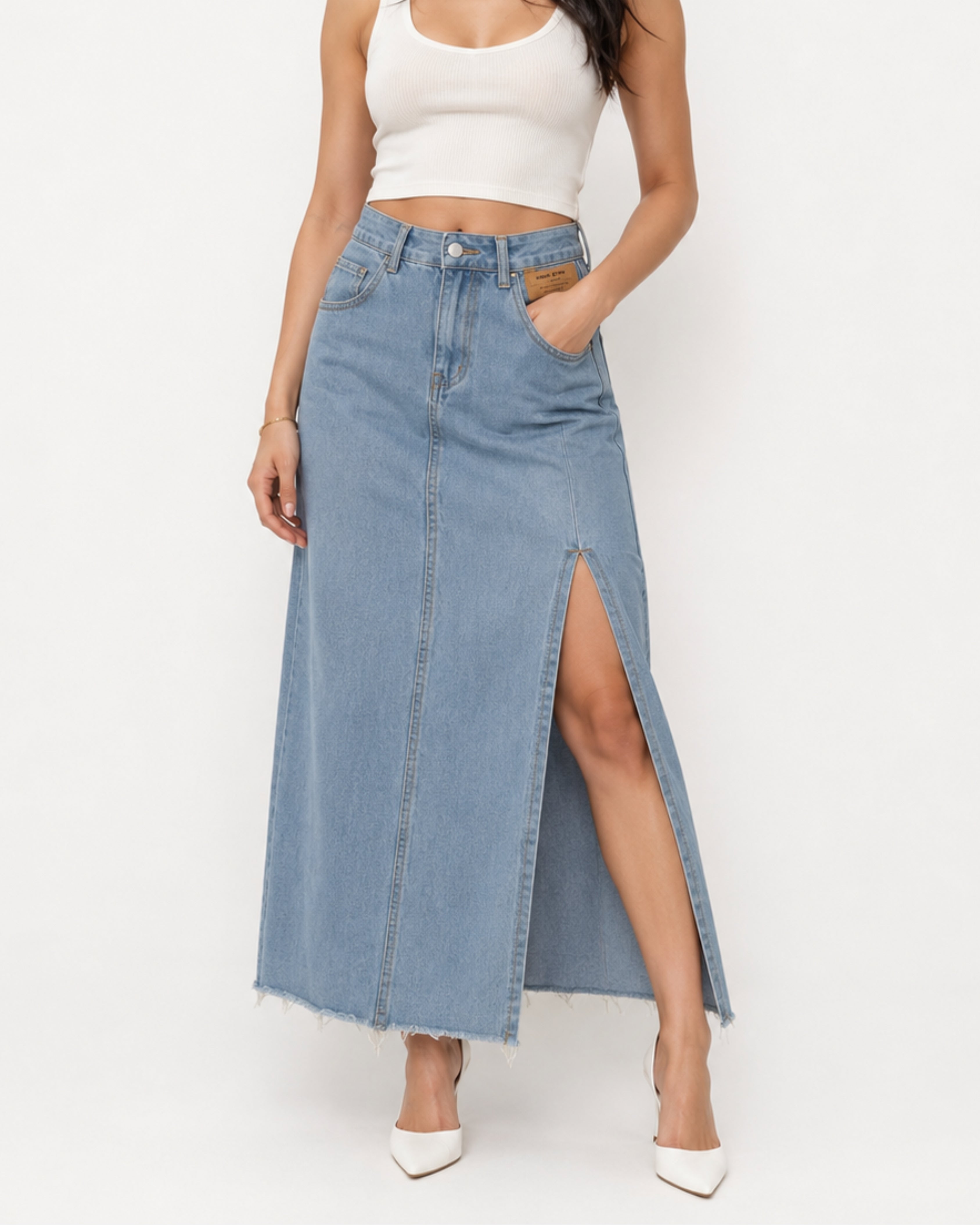 Designer Denim Skirt