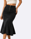 Denim Zip Skirt