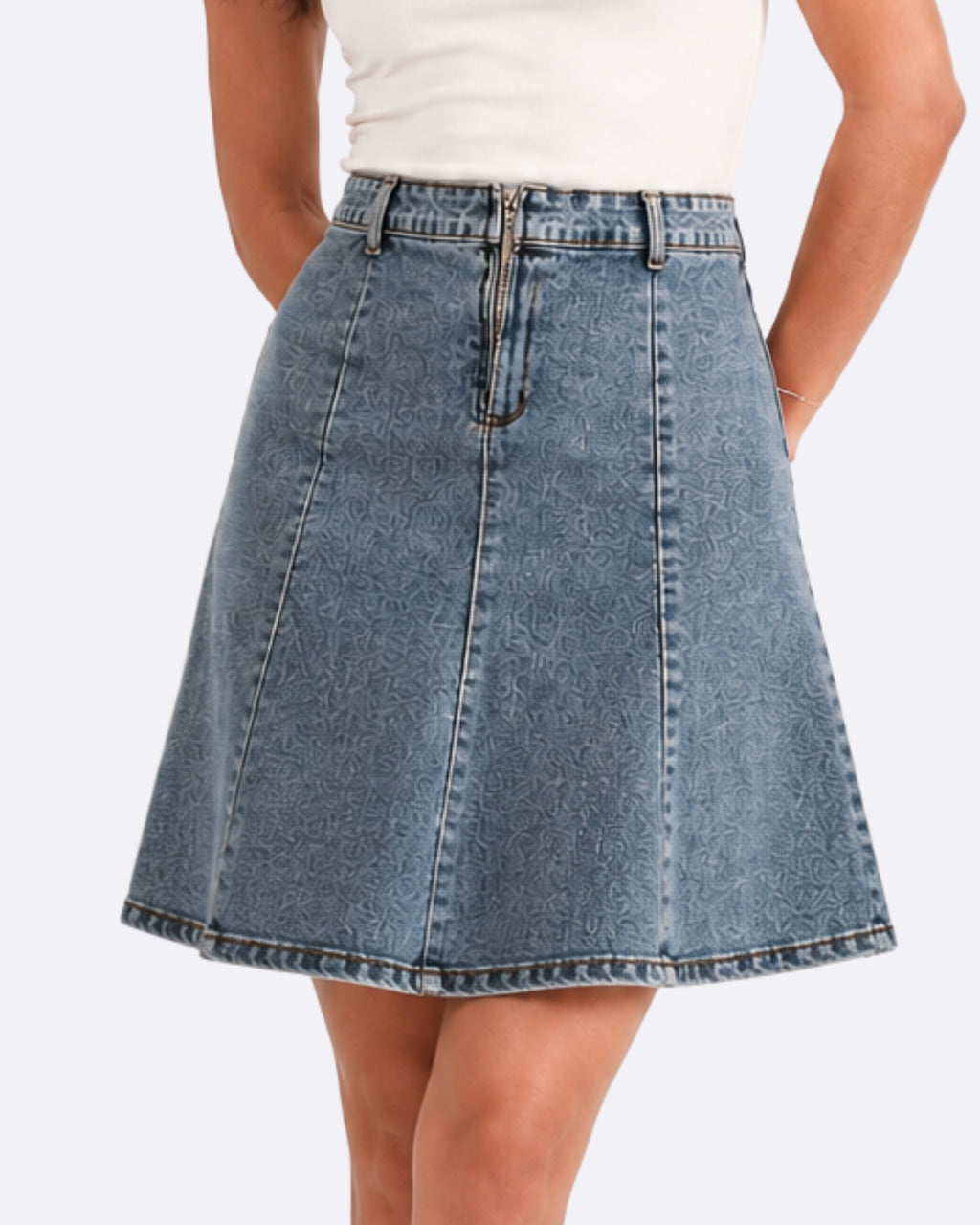 Denim Skirt Short