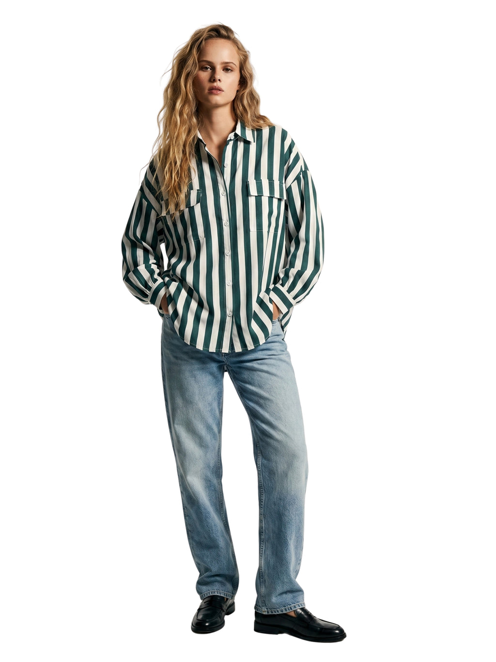 Green and White Shirt