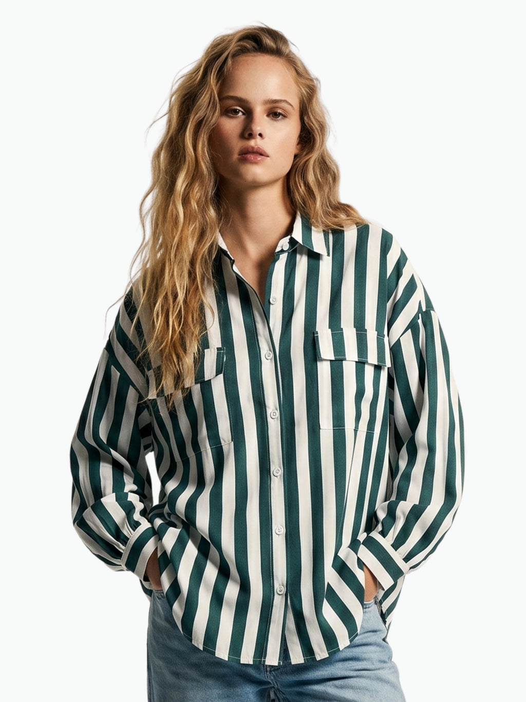 Green and White Shirt