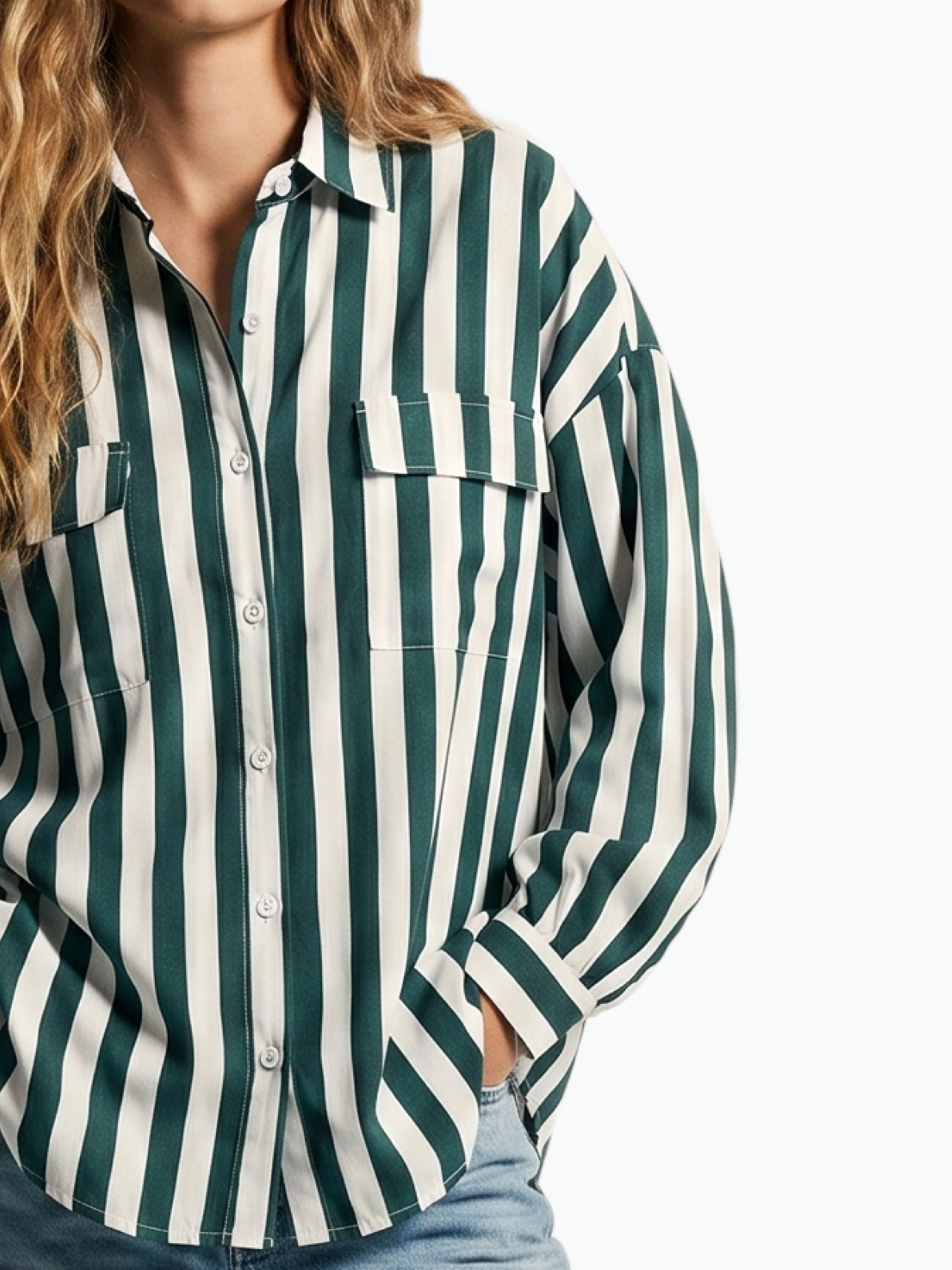 Green and White Shirt