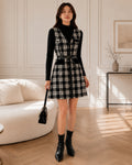 Check Dress Black