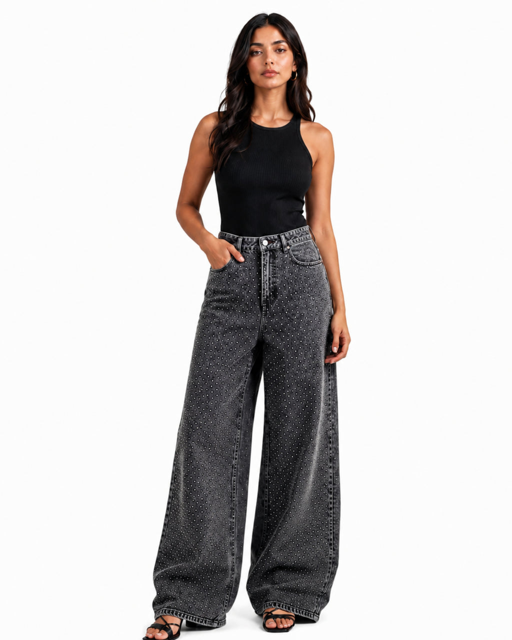 Baggy Jeans Black dotted
