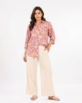 Printed Shirt with Plazo Cord Set Pink
