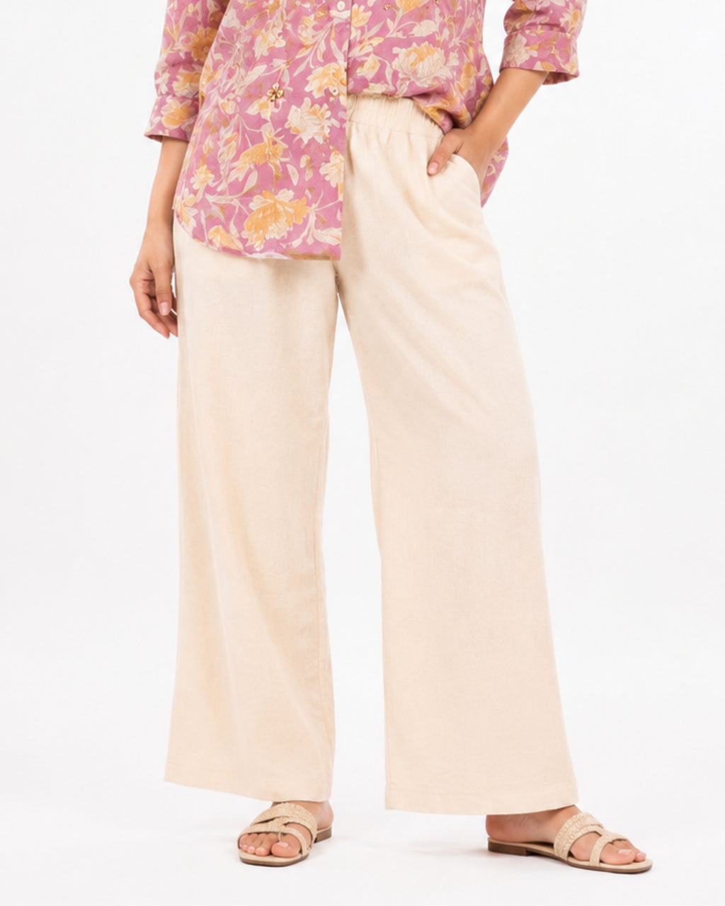 Printed Shirt with Plazo Cord Set Pink
