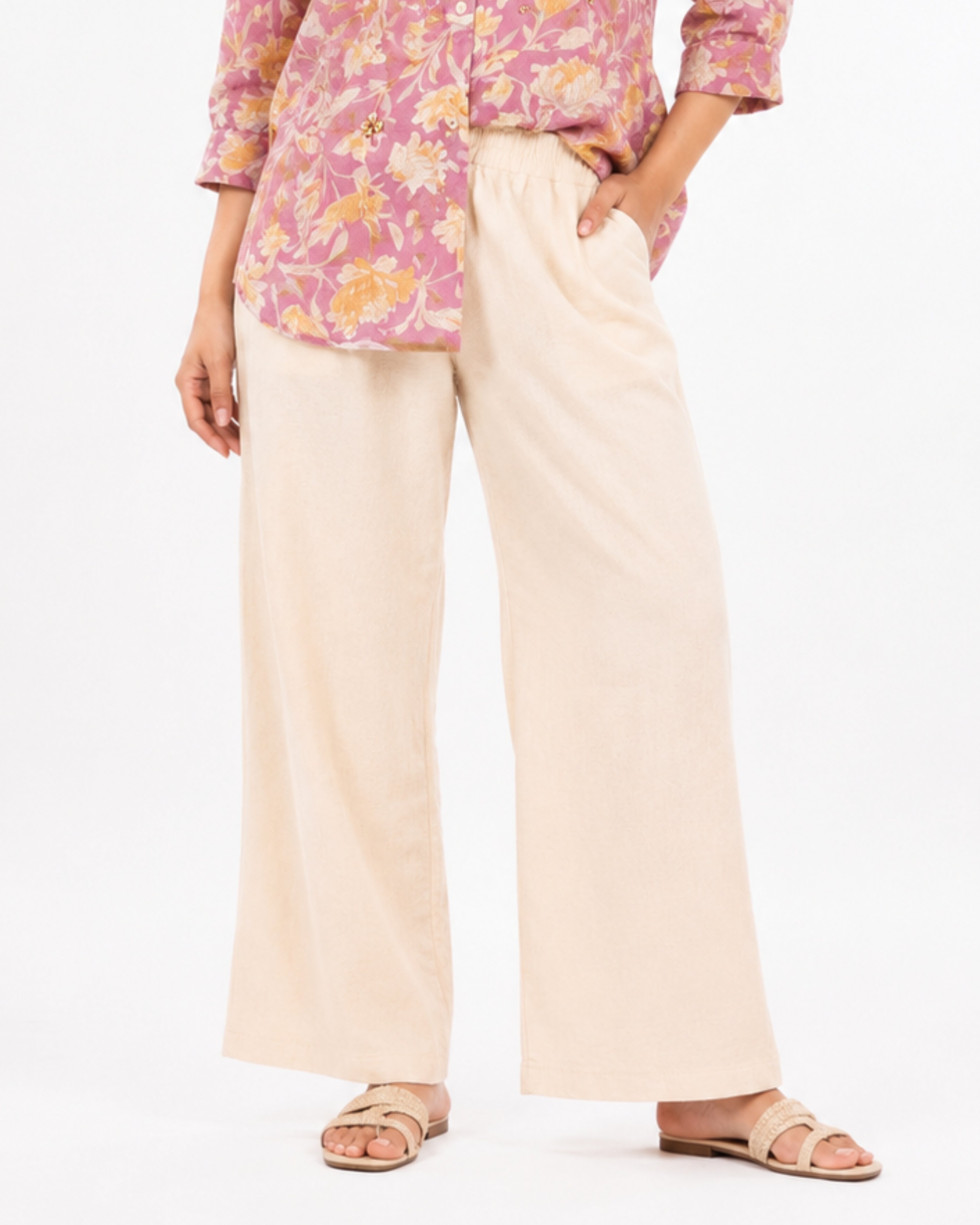 Printed Shirt with Plazo Cord Set Pink