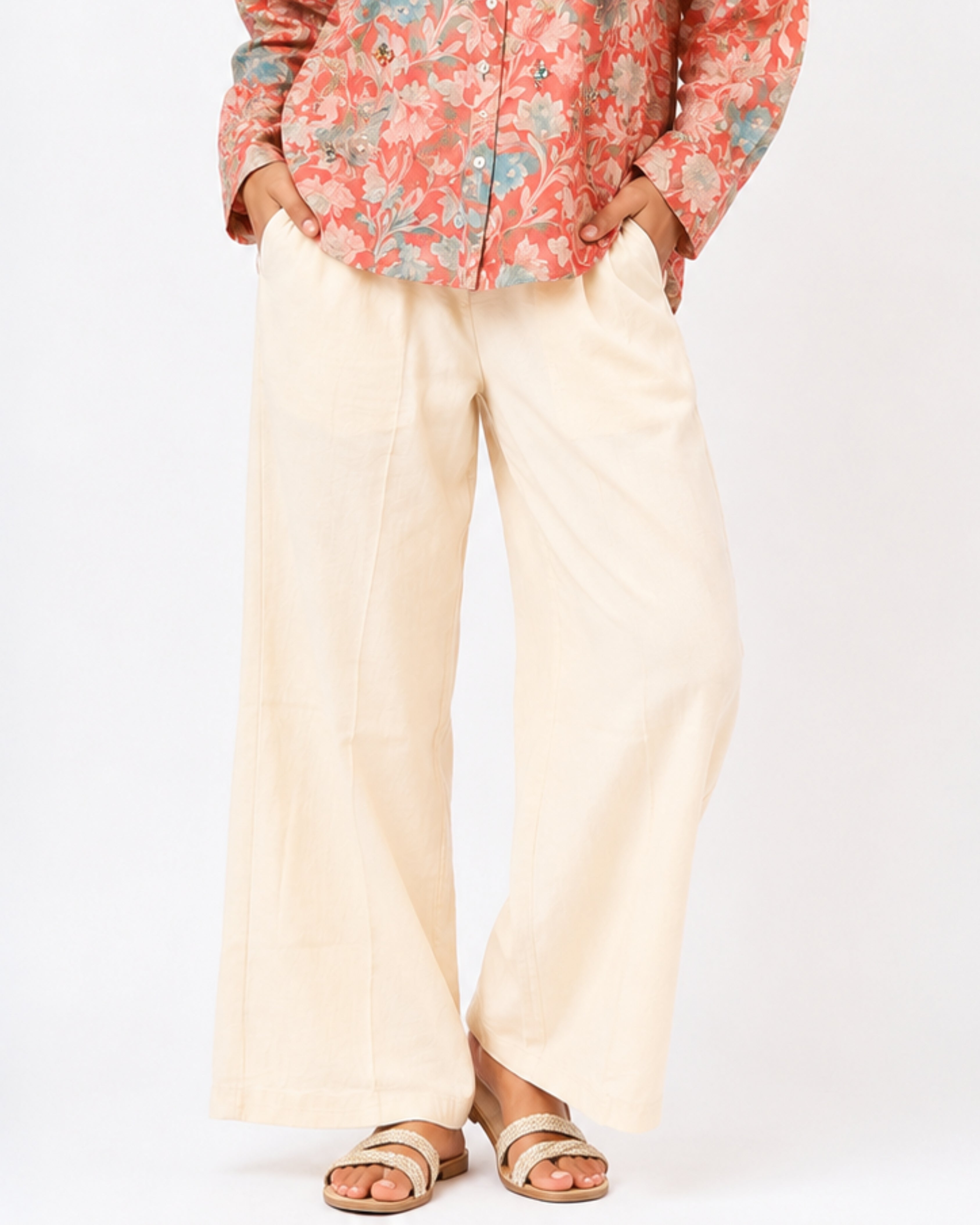 Printed Shirt with Plazo Cord Set Red