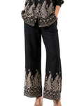 Korean Heavy Embroidery Cord-Set Black