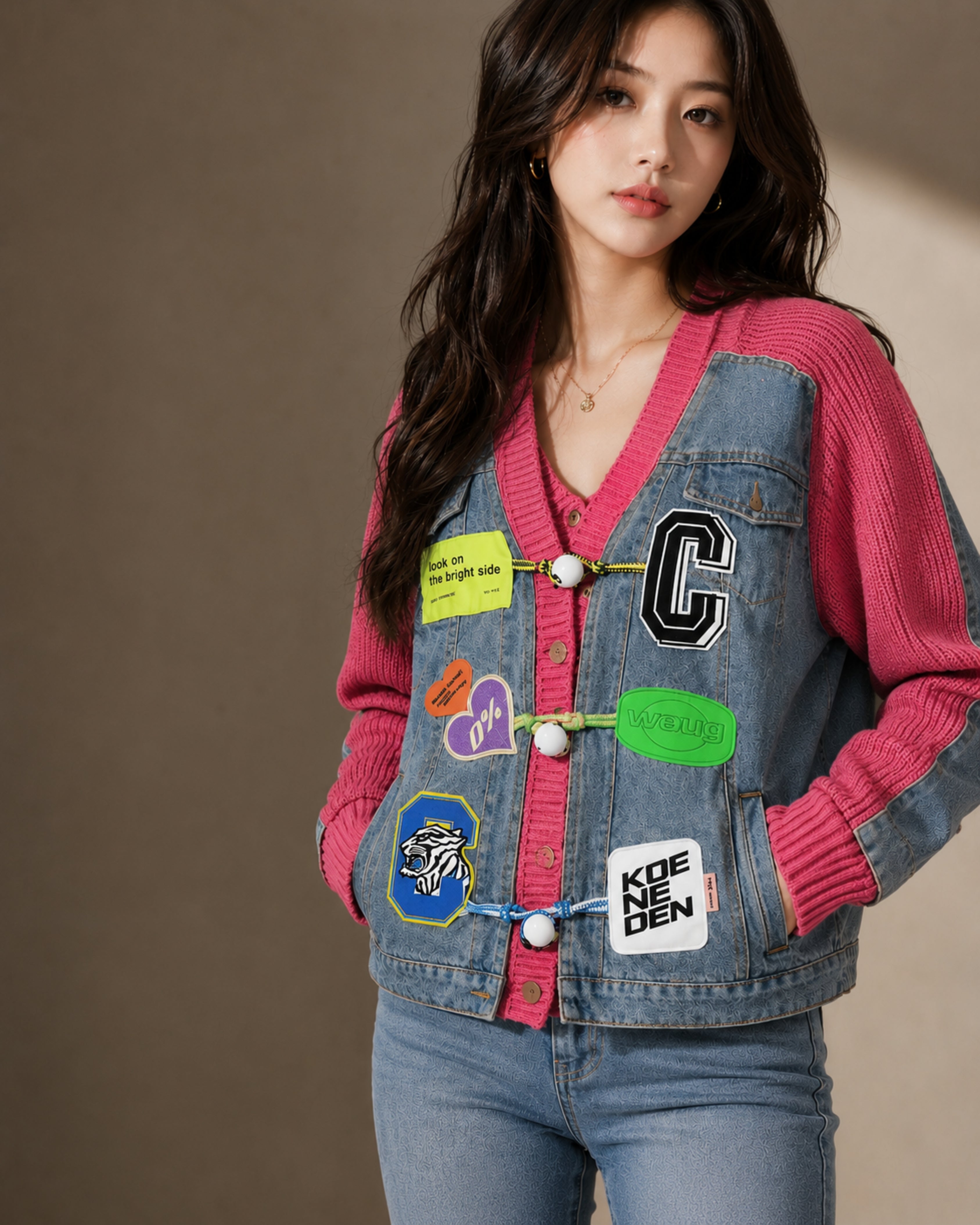 Denim top Pink