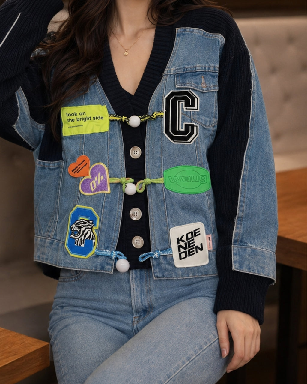Denim top Black