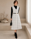 Check Dress White